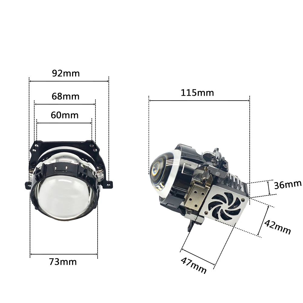 2,5 дюймов BI светодиодный проектор линзы Фары Универсальный двойной светильник дальнего и ближнего света светодиодный DIY подходит для всех автомобилей модификации