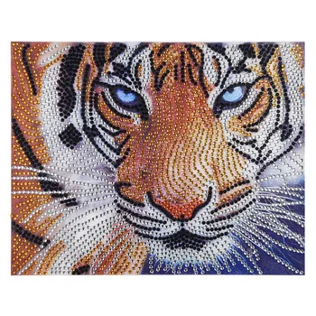 

Animal Diamond Embroidery 5D Diy Diamond Painting Tigers Cross Stitch Partial Special Shaped Diamond Rhinestone Home Decor