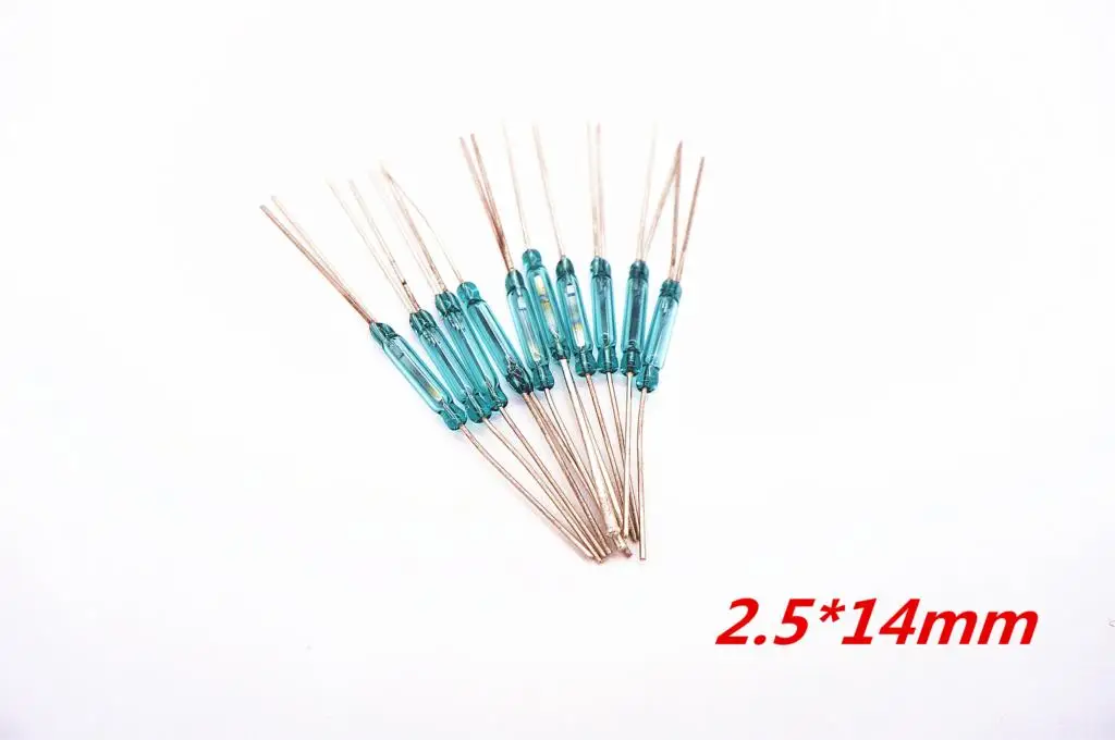 5pcs Reed Switch 3 pin Magnetic Switch 2.5*14mm Normally Open Normally Closed Conversion 2.5X14MM NO NC Conversion for Sensors afbeelding
