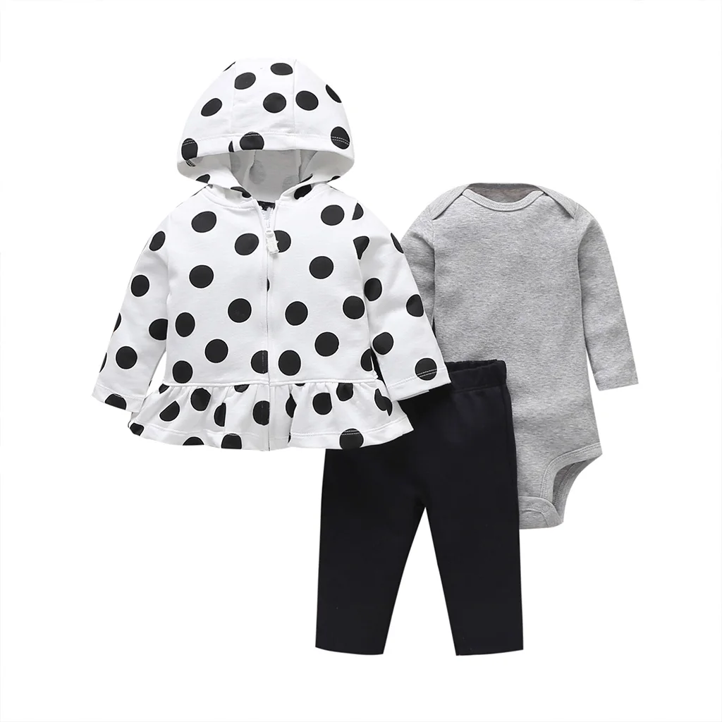 Baby Boy Clothes Long Sleeve patchwork jacket+romper+pants 2021 new born girl costume spring newborn set outfit fashion 6-24M Baby Clothing Set discount