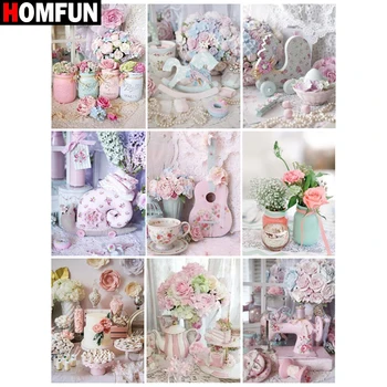 

HOMFUN 5D Diy Diamond Painting Cross Stitch "Vase art landscape" Home Decor Full Rhinestones Inlay Diamond Embroidery