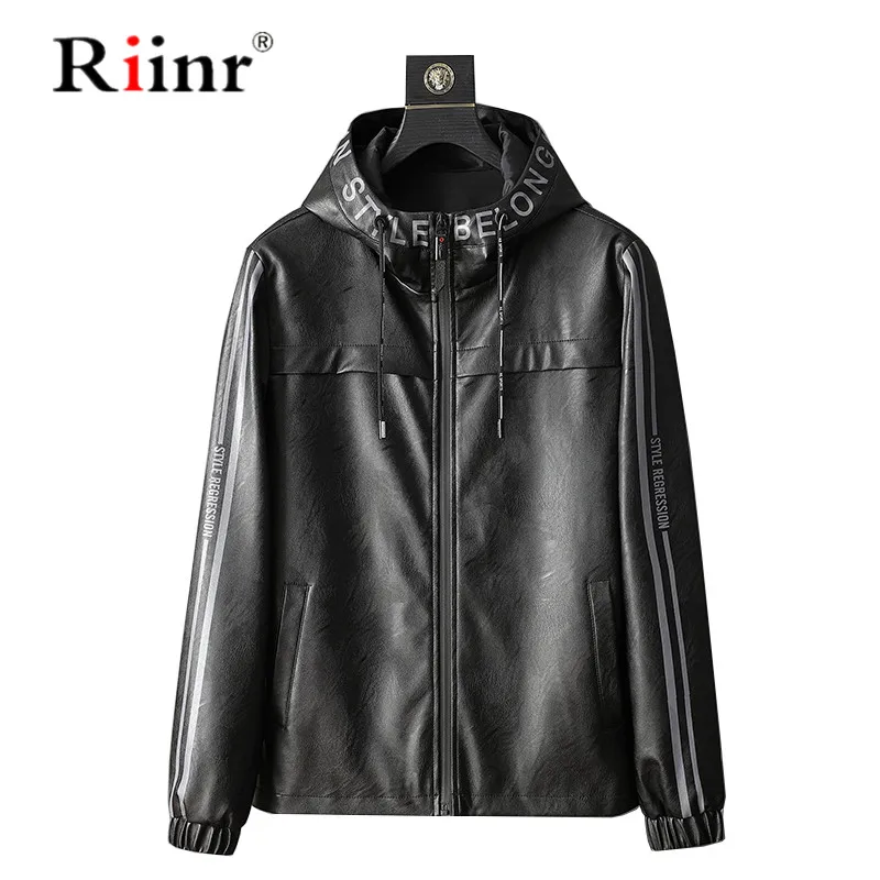 

PU Leather Jacket Men Coats Fleece 4XL Hooded Collar Motorcycle Jacket Male jaqueta 2019 Winter Faux Fur Mens Business Outerwear