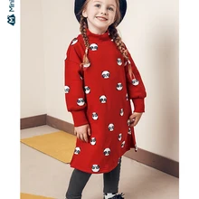Minibalabala/детское длинное платье для девочек; Новинка года; Сезон Зима; бархатные теплые платья для маленьких девочек; хлопковые платья с длинными рукавами с героями мультфильмов