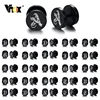 Vnox 10mm Stainless Steel Initials 26 Letter Stud Earrings for Men Women,Punk Gothic Barbell Earring with Custom Small Alphabet 1