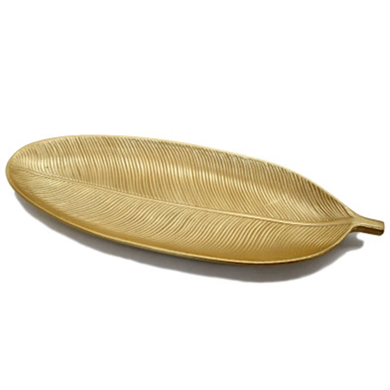 large long leaf 1 шт. нордический Золотой ананас десерт модный геометрический Настольный магазин конфеты дерево приема поднос для посуды набор для домашней вечеринки - Цвет: large long leaf