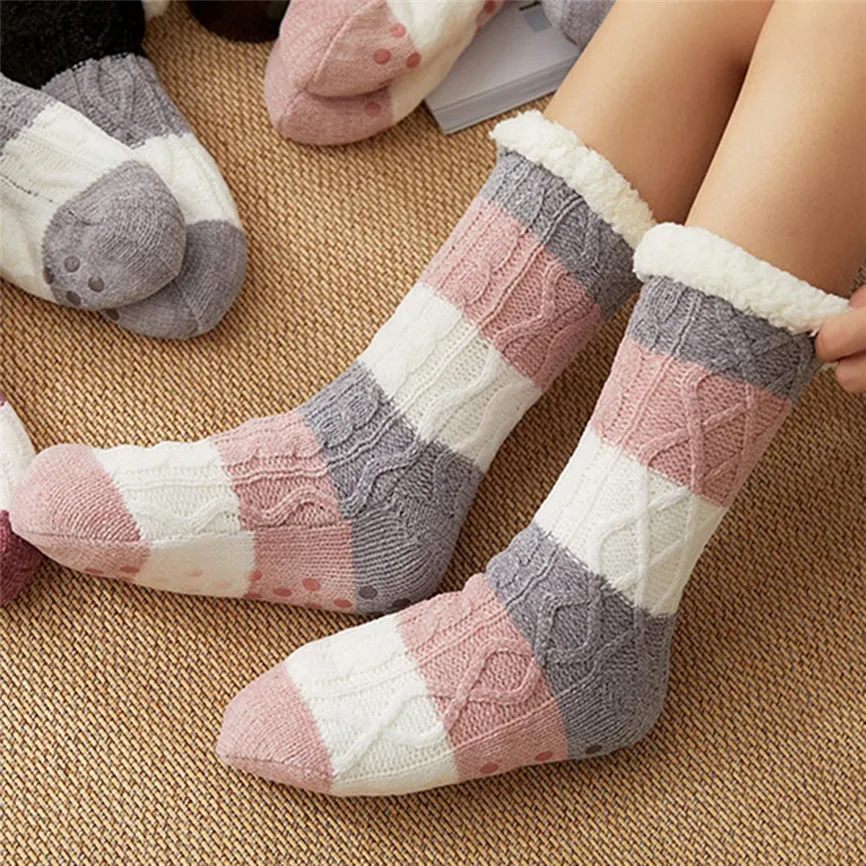 Женские носки плотные теплые шерстяные кашемировые зимние носки унисекс бесшовное бархатное сапоги Нескользящие зимние теплые носки для сна z3