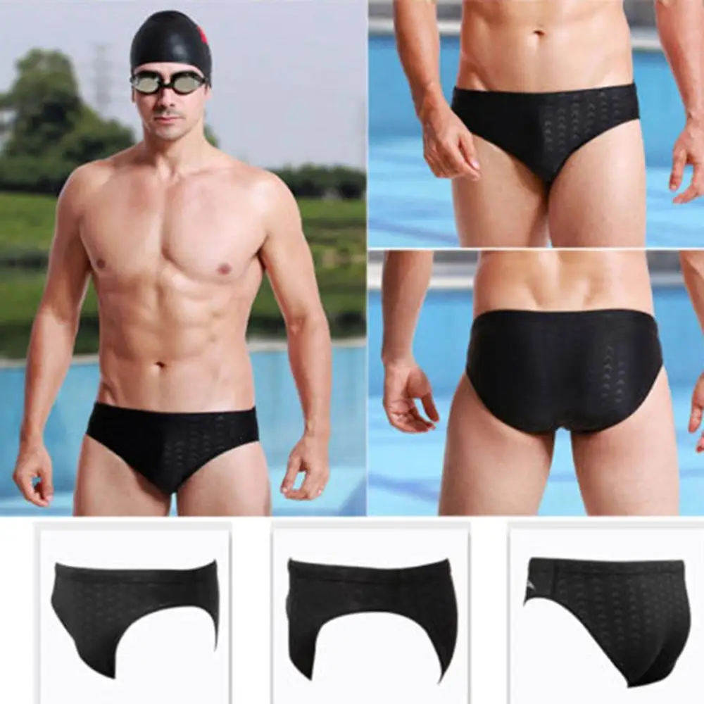 

Men Swimming Briefs Imitation Sharkskin Pattern Elastic Quick Drying Male Breathable Polyester Spandex Beach Swimwear Swimsuit
