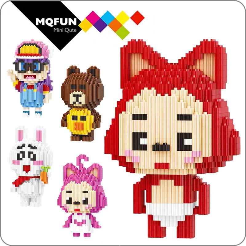 

Linkgo cartoon Anime Ali Arale Friends Rilakkuma Micro Diamond Building Blocks bricks 3D DIY assembly Modeling educational toy