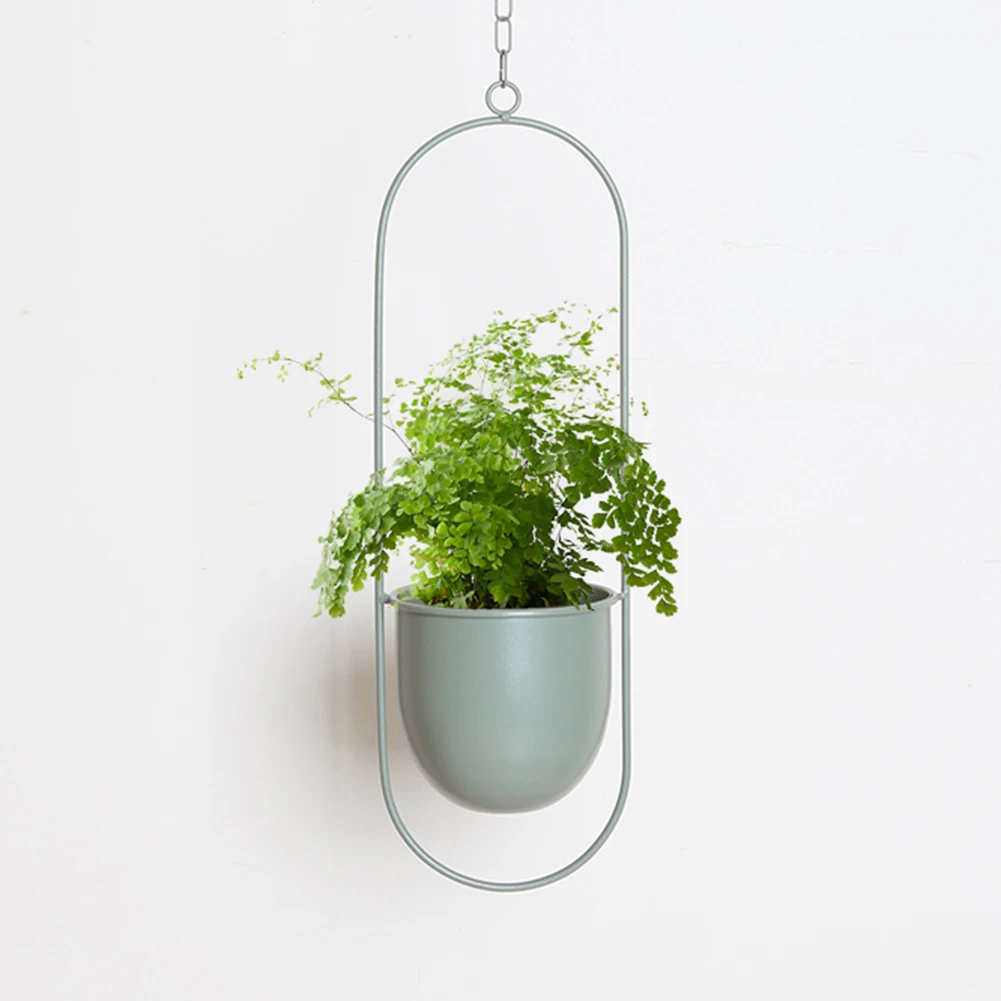 Hanging Chain Flower Pot Plastic Planter Basket Garden Flexible Home Decor Charm 