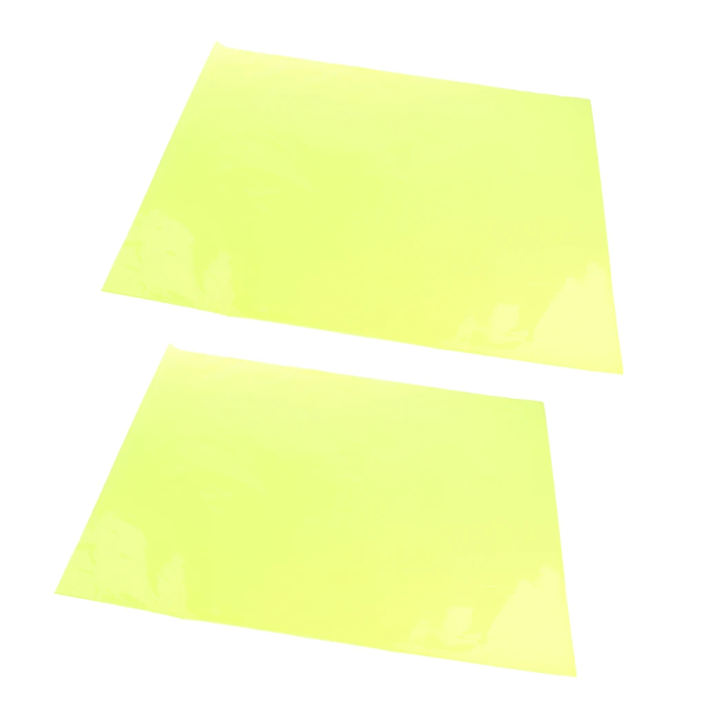 2x Color Correction Gel Filter Overlays Transparency Color Film Plastic Sheets Gel Lighting Filters Florescent Yellow