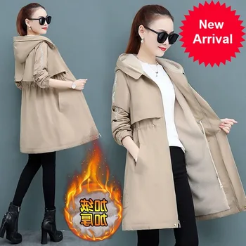 

New Women 2020 Trench long Section Solid color Coat Light weight Casual lady's Windbreak Collection