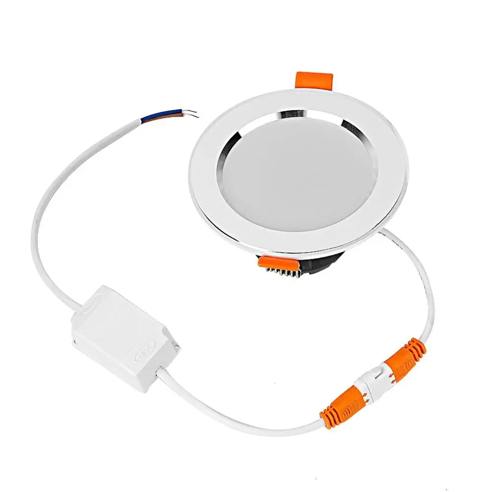 AC 85-265V 7W RGB+W Smart WIFI LED Downlight Light Voice APP Control Lamp Silver Ring
