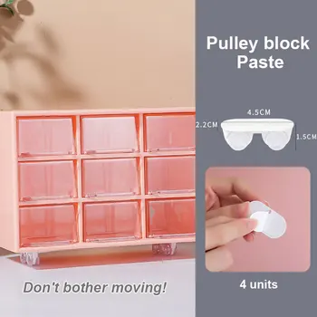 

New Storage Box Pulley Accessories 4 Piece of Adhesive Box Bottom Pulleys Bottom One-way Household Casters Roller Wheel Hot Sale