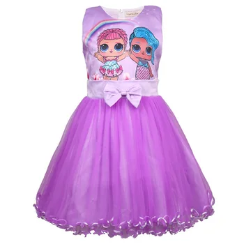 

LOL Surprise Girl Princess Dress Lace Summer Kids Clothing Children Christmas Party Birthday Costume Clothes Dress
