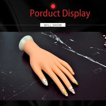 

Nail Practice Hand Model Flexible Movable Silicone Prosthetic Soft Fake Hands for Nail Art Training Display Model Manicure Tool