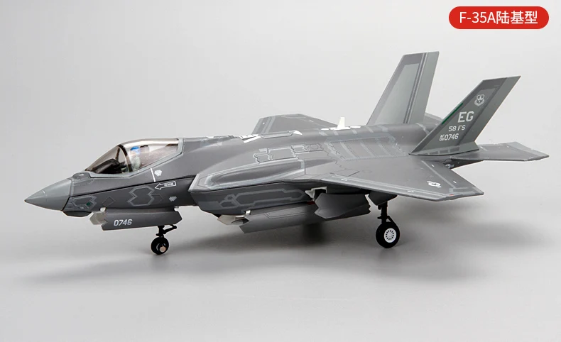 1: 72 F35 Истребитель модель стелс с трёхмерными чертёжами литья под давлением сплав F-35A F-35B F-35C в стиле милитари Детские комплекты одежды с изображением самолета Модель украшения готовой игрушки