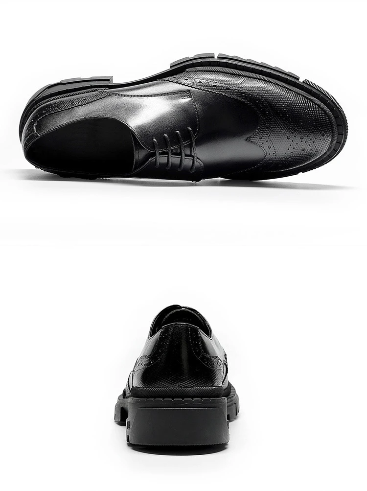Г. Новая мужская обувь на толстой подошве с большим носком Повседневная обувь из натуральной кожи мужские деловые модельные туфли оксфорды с перфорацией типа «броги» на шнуровке