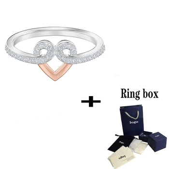 

SWA 2019 Classic Pop New MY HERO Ring Shining Heart-shaped Gold Hoop Pattern Crystal Ladies Ring for Friends Fashion Jewelry