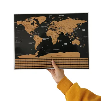 

1 Pcs Erasable map Flag version of the world map 40*30cm decorative wall stickers student teaching equipment Decorative poster