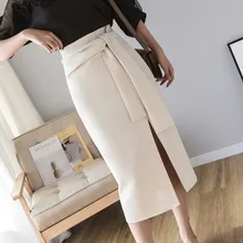 Элегантный темперамент разрез до талии юбка модный тренд сплошной цвет Женская облегающая юбка