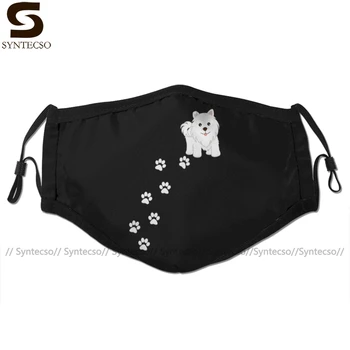 

Samoyed Puppies Mouth Face Mask Cute Little Samoyed Puppy Dog Facial Mask Kawai Cool with 2 Filters for Adult