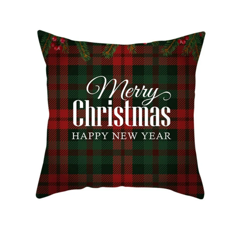 Рождественская клетчатая наволочка с принтом букв наволочки для диванной подушки Автомобильная Домашняя Декоративная Подушка Чехол
