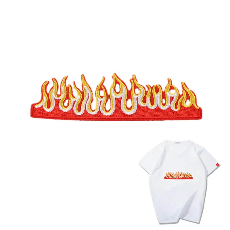 Нашивки с вышивкой на заказ в стиле панк огненные железные нашивки для женской