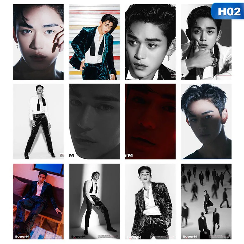 12 шт./компл. KPOP SuperM фотографии карты мальчик ломо карты самодельные ЛОМО фотографии фотокарты Вентиляторы поставки - Цвет: 2