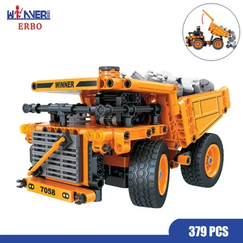 

ERBO 379 Pcs Technology Mining Truck Car DIY Building Blocks City Model Bricks Car Toys for Children Learning Education Toy Gift