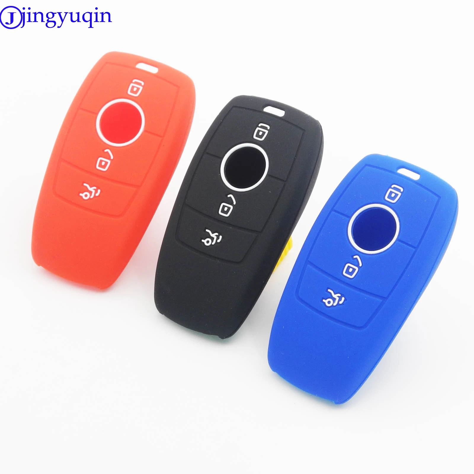 jingyuqin 3 Buttons Silicone Car Key Case Cover For Mercedes Benz 2017 E Class W213 2018 S class Holder Protective | Автомобили и