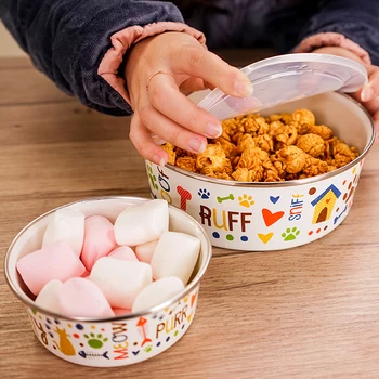 

1pcs Enamel lunch box insulation bowl portable picnic lunch box snacks pastry storage box with lid lunch box refrigerator home