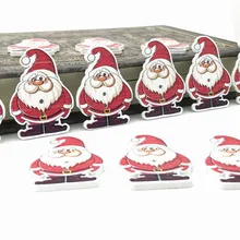 DIY 100 шт рождественские украшения деревянные пуговицы для шитья поделок Санта-Клауса Скрапбукинг 35 мм