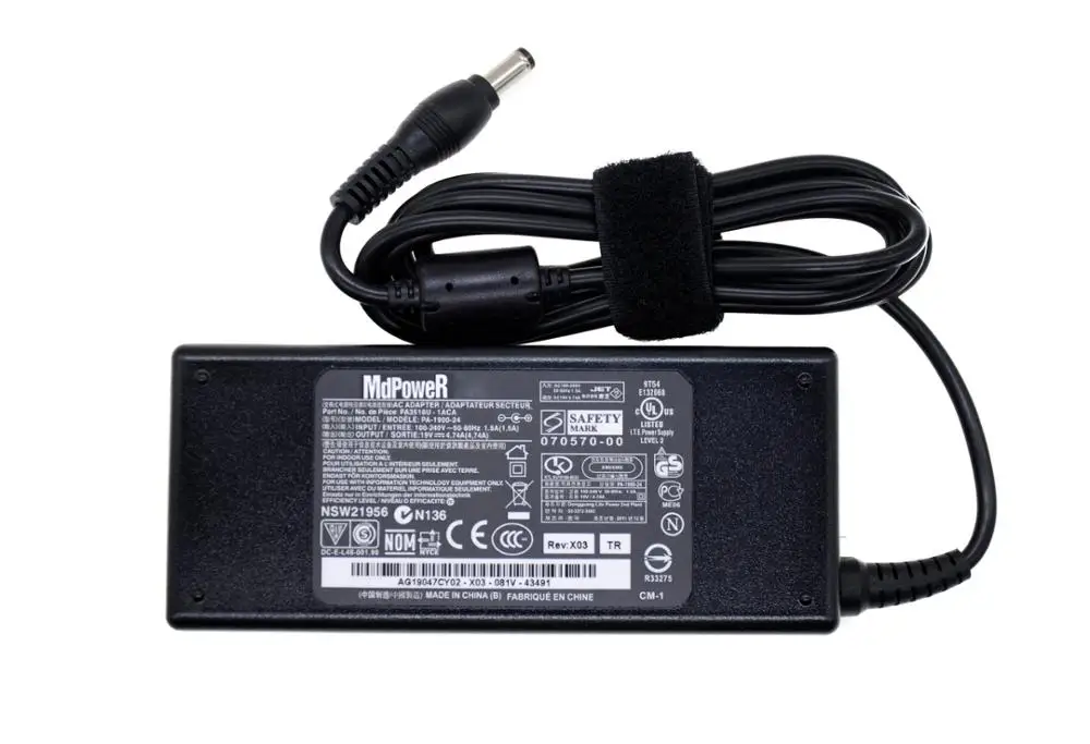 Оригинальный для ноутбука TOSHIBA 19V 4.74A 90W PA3516U 1AC3 PA 1900 24 заглушка разъема питания AC