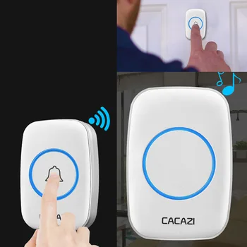 

Smart Door Bell 220V Doorbell with 1 Transmitter + 1 Receivers Waterproof Wireless Digital Doorbell 300M Remote Call