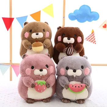 

Adorable Kawaii fluffier Groundhog Woodchuck Stuffed Animal Plush Toy 35CM Doll Gift Kids Toys LS 1211