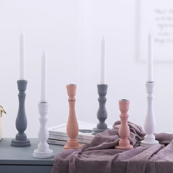 

Continuous System Style Rome Column Candle Holder Furniture Use Originality Table candlestick weding decoration Wood Europe