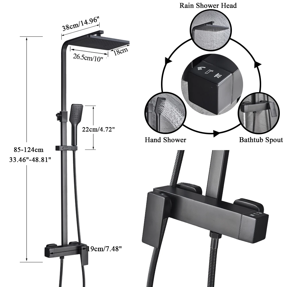 Bathroom Faucet Chrome/Black Rain Shower Head Bath Faucet Wall Mounted Bathtub Shower Mixer Tap Set Mixer bathroom faucet,bathroom shower faucet set