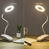 USB Rechargeable Led Clamp Desk Lamp Flexible Gooseneck Touch Dimming Table Lamp Clip On Lamp For Book Bed Office and Computer ► Photo 2/6