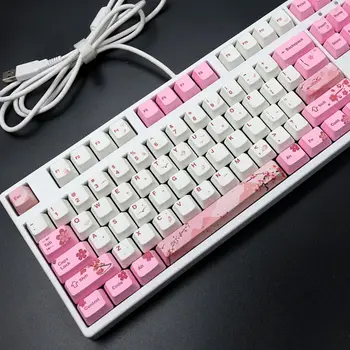 

1 Set Replaceable PBT 104 Pcs KeyCaps OEM Height Colorful Matching Key Cap L41E