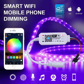 

DC12V ~ 24V Smart LED Controller WiFi APP Voice Control RGB Multi Color Adjustable Home Automation Work With Alexa Google Home