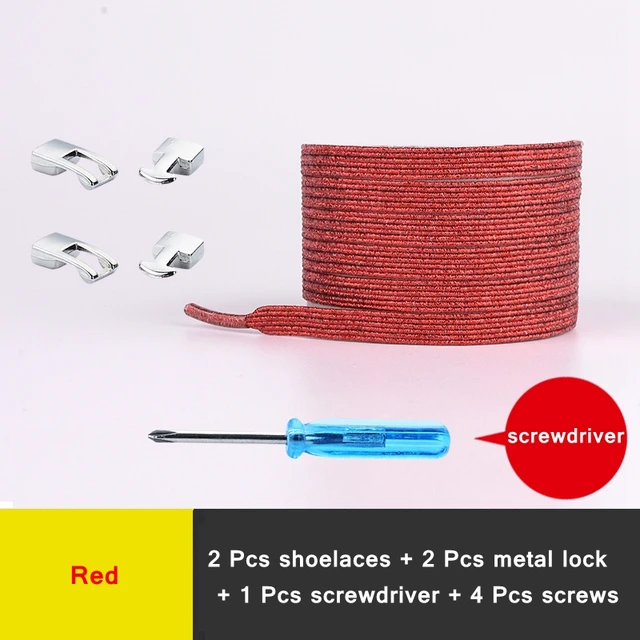 New Elastic Shoe Laces Fashion Metal Cross lock No Tie Shoelaces Suitable for all kinds of shoes child Adult flat Lazy Lace Red