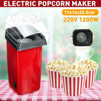 

220V 1200W Mini Electric Popcorn Maker Home Hot Air Tabletop Party Snack Household Kitchen Appliance Automatic Popcorn Machine