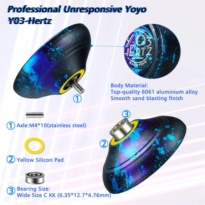 MAGICYOYO New Arrival Y03 Hertz Professional and Unresponsive YoYo Aluminum Yo Yo for Advanced Player images - 6