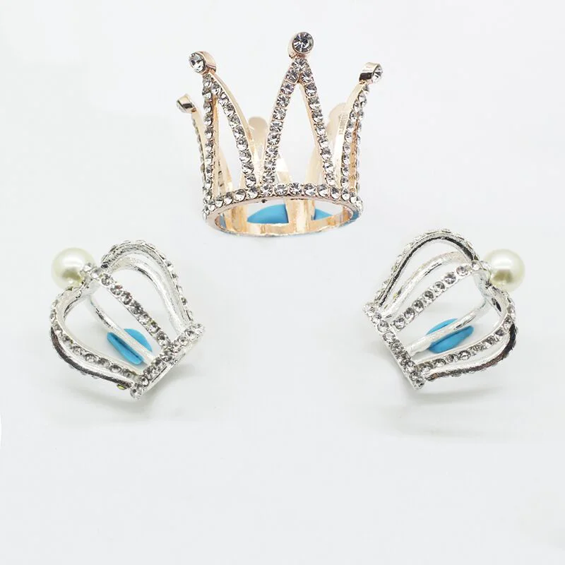 3Pc Mini Crown Crystal Decorative Accessories DIY Clothing Sewing Supplies Embellishment Wedding Party Accessiories Hair Jewelry