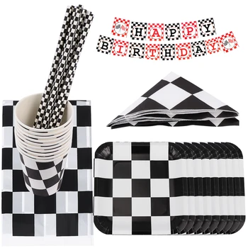 

1 Set Kids Car Theme Disposable Tableware Set Delicate Paper Tableware Printing Table Cloth Dinnerware Birthday Party Supplies