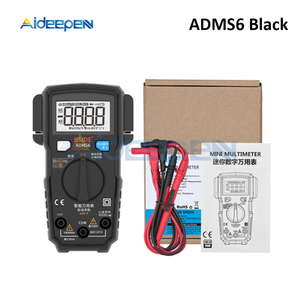 Мини цифровой мультиметр ADM66 62 S6 Автоматический диапазон True RMS ...
