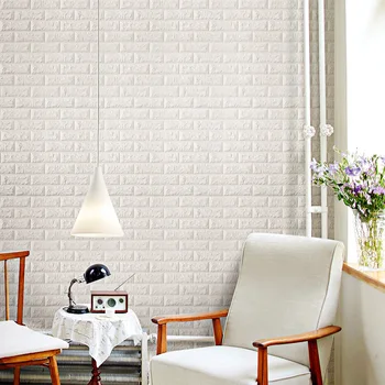 

3D Wall Sticker Brick Living Waterproof DIY Bedroom PE Foam Decals Foam Panel 77*70cm Wallpaper Room Kitchen home Decor