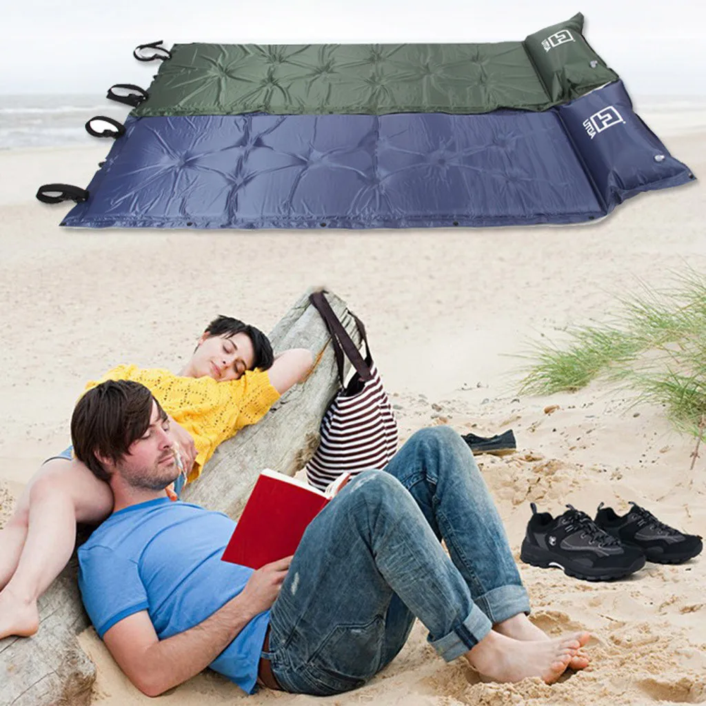 

Outdoor Camping Mat Thick Sleeping Pad Automatic Inflating With Attached Pillow Cushion Sofa Bed Outdoor Beach Mattress Folding