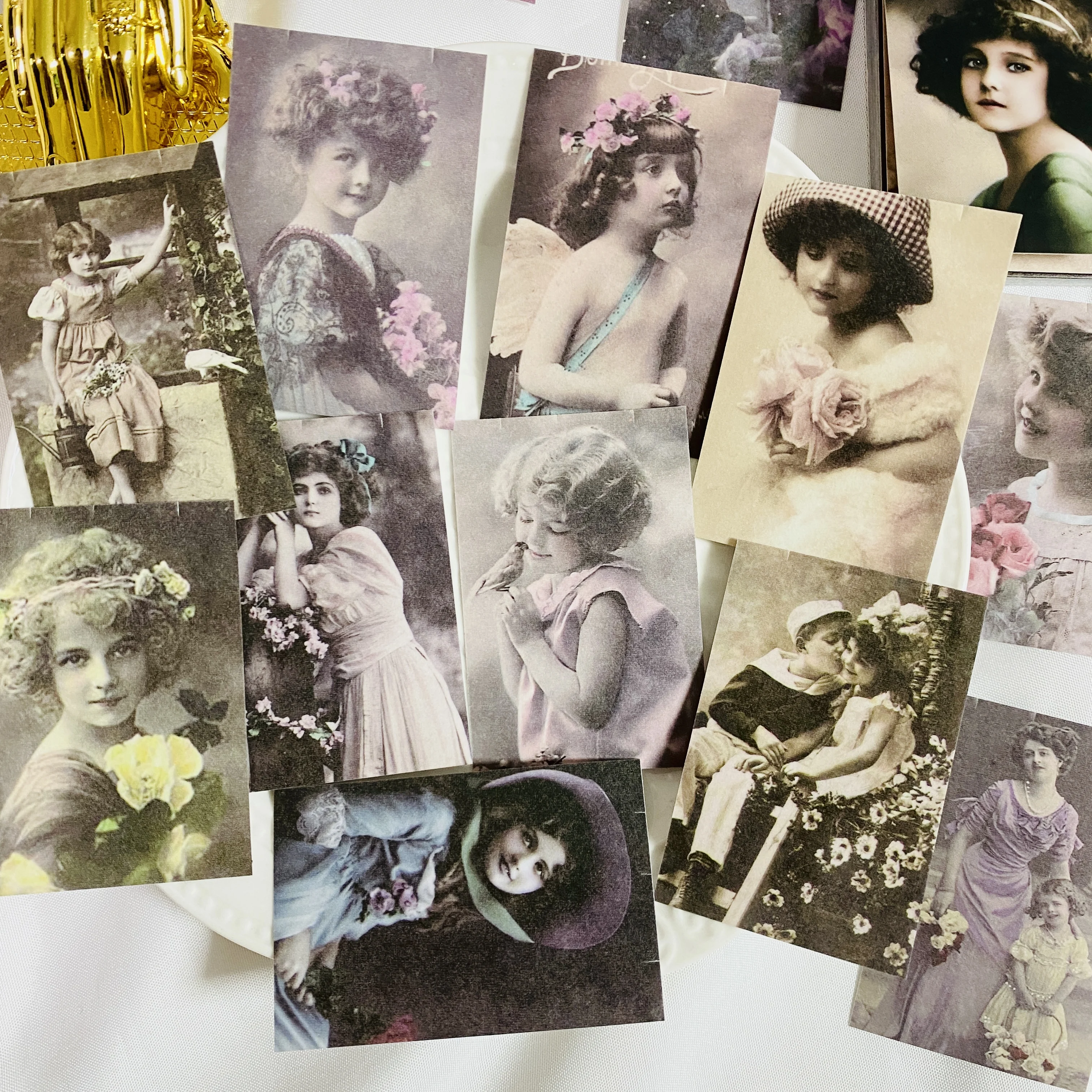 50PCS Vintage Little Girl Old Photo Stickers DIY Scrapbooking Base Collage Diary Happy Planner Photo Props Gift Seal Decoration decorative stickers self adhesive stickers stationery stickers paper stickers adhesive stickers decorative labels stickers diy scrapbooking accessories