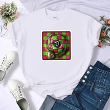 

Magic Ball Print T-Shirts Women Oversized Breathable Cotton T-Shirt Anime Hip Hop Street T-Shirt Fashion Lady Tee